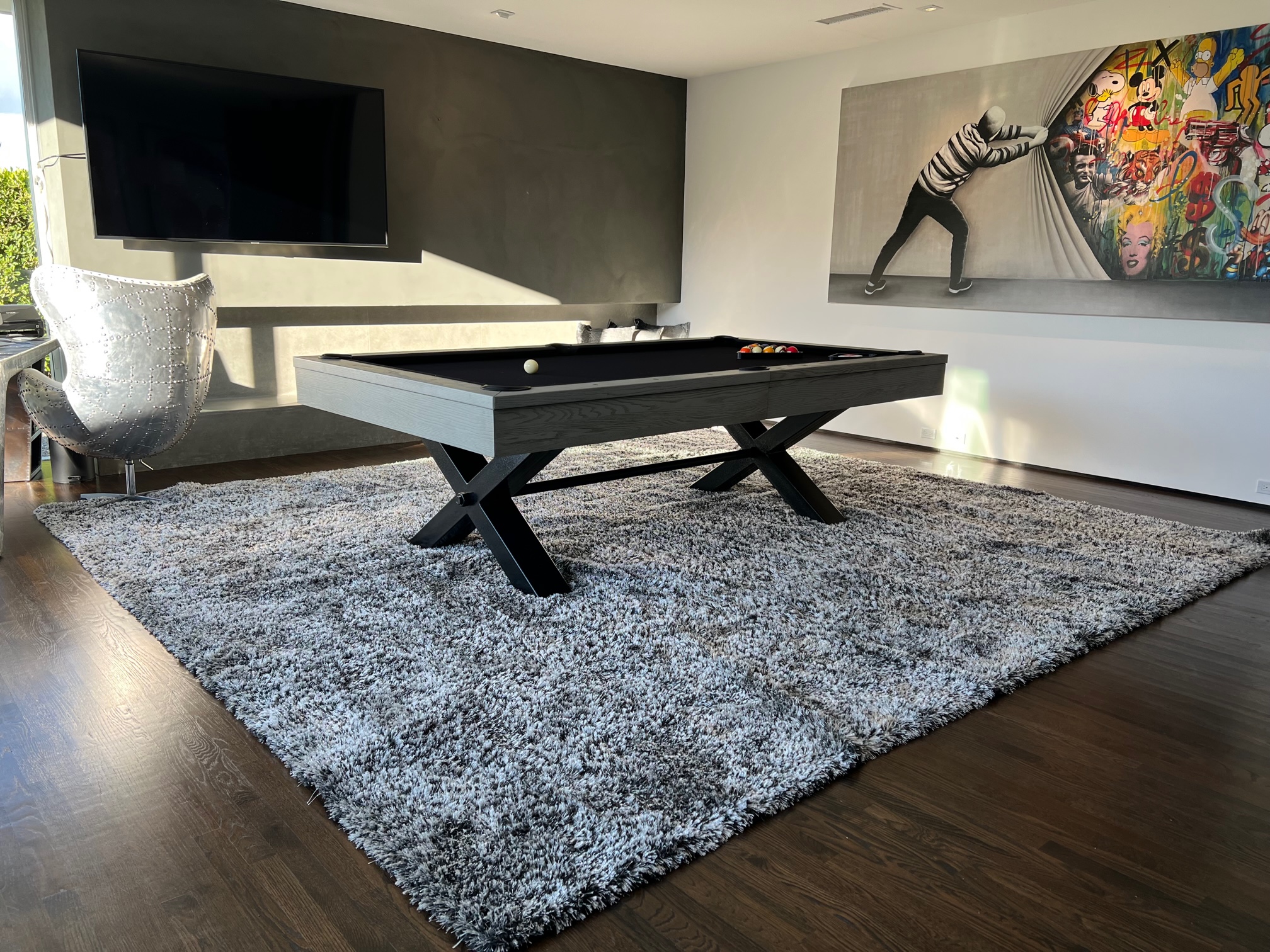 Belvedere pool table, Weathered Grey finish