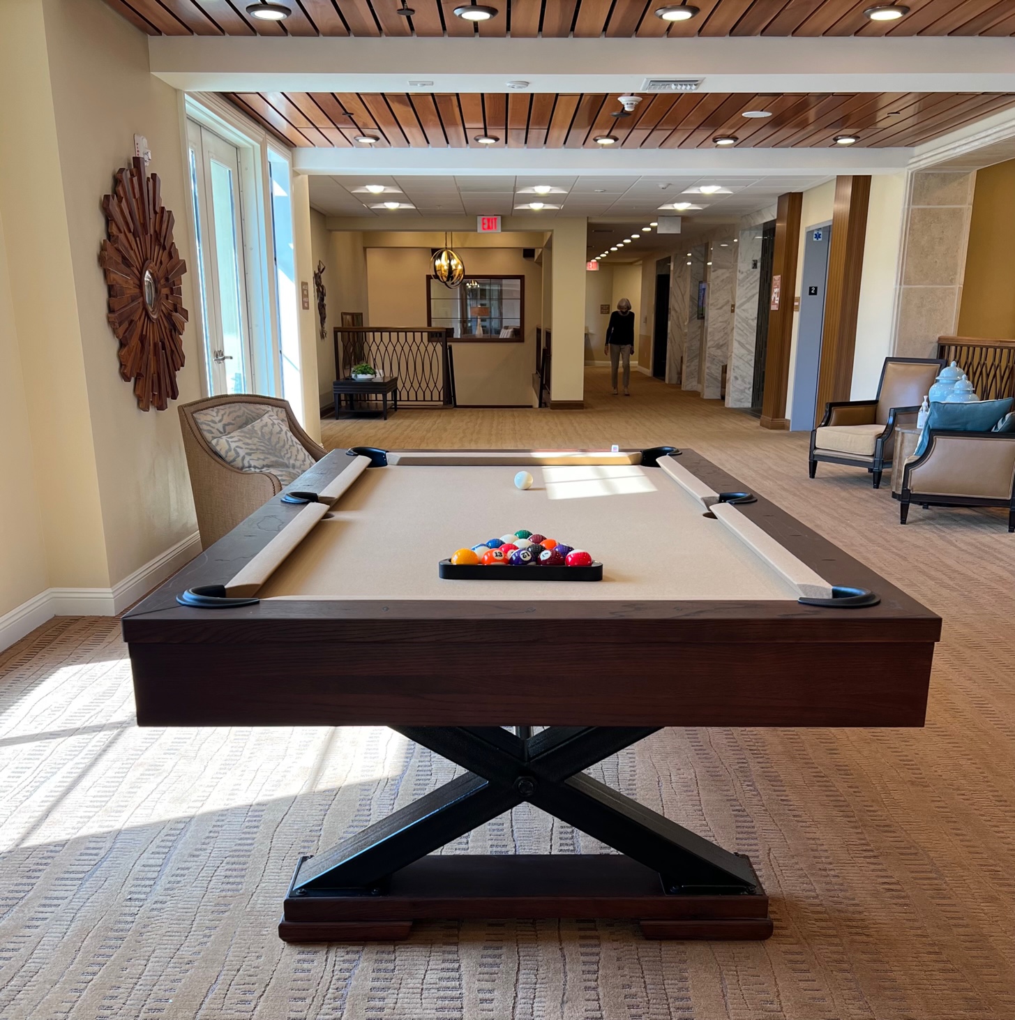Summit pool table, Dark Walnut finish