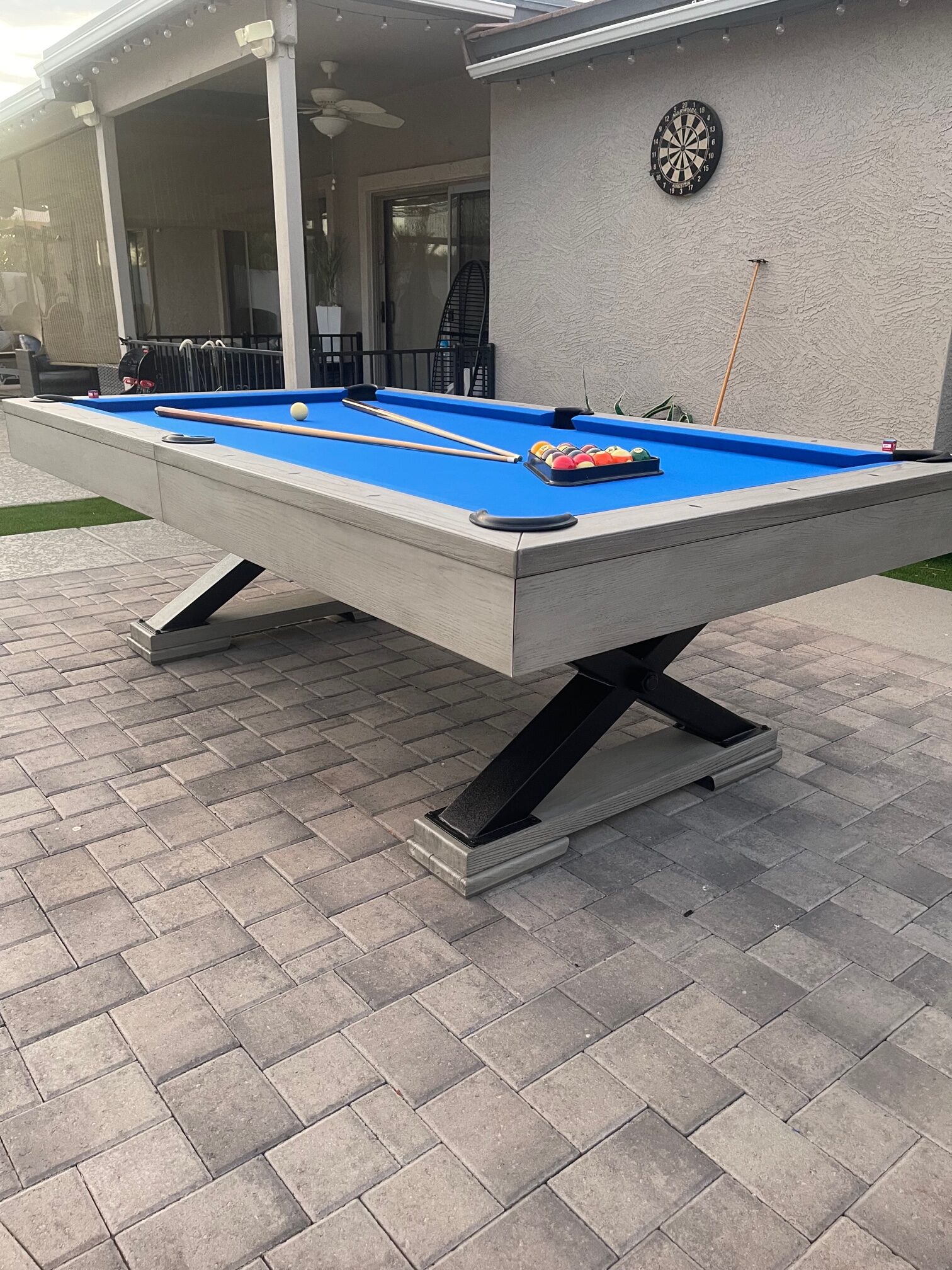 Summit pool table, Weathered Grey finish